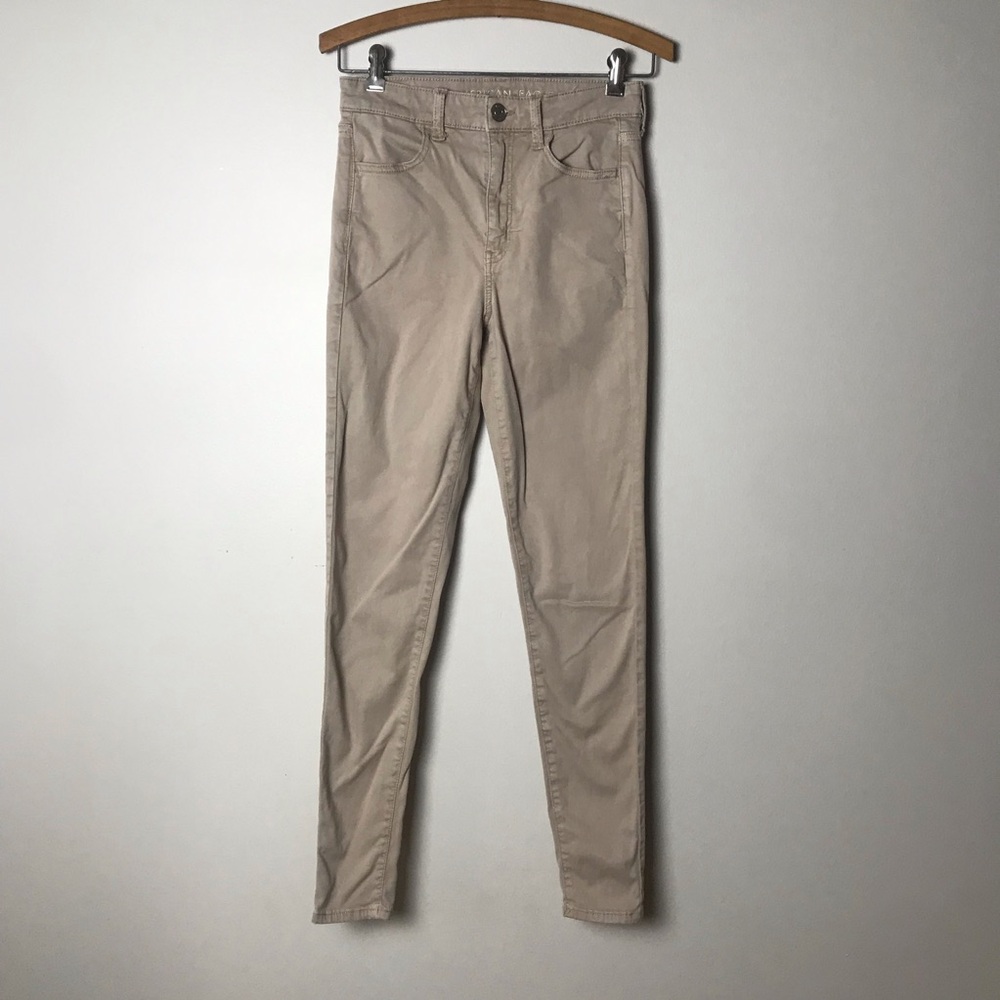 American Eagle Super Stretch skinny high waist tan